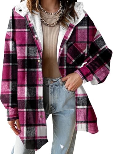 Dokotoo Women's Flannel Hooded Plaid 2025 Shacket Thick Coat for Warmth and Style in Winter
| Dokotoo Women's Flannel H