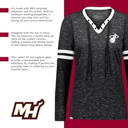 Holloway NBA Women's Monterey Long Sleeve Tee - Athletic Shirt for Athletes & Casual Wear - Breathable & Comfortable