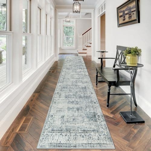 Morebes Extra Long Washable Kitchen Rug Runner for Hall Living Room Dining Room Office, Blue-Gray
Morebes Vintage Hallwa
