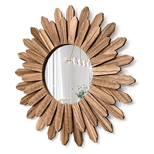 Honiway 12 inch Rustic Wood Sunburst Mirror for Bedroom Bathroom House Warming Gift Cedar Essential  
Honiway 12 inch Ru