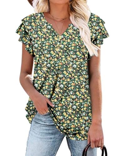 Elegant Women's Short Sleeve Tunics V Neck Button Down Shirts - S-3XL
| Comfortable Women's Short Sleeve Tunics V Neck