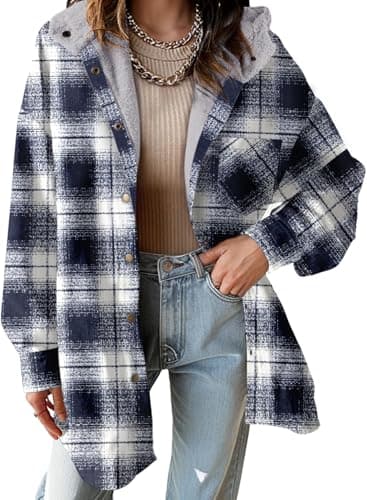 Dokotoo Women's Flannel Hooded Plaid 2025 Shacket Thick Coat for Warmth and Style in Winter
| Dokotoo Women's Flannel H