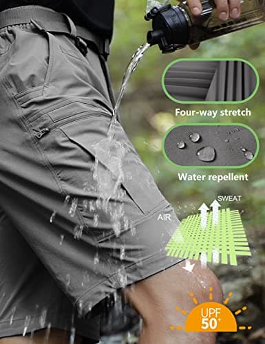 Men's Water Resistant Quick Dry Cargo Hiking Shorts for Hiking and Outdoor Activities
| Lightweight Breathable Mens Car