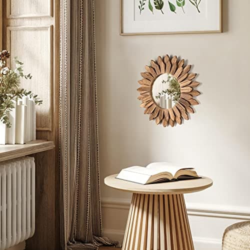 Honiway 12 inch Rustic Wood Sunburst Mirror for Bedroom Bathroom House Warming Gift Cedar Essential  
Honiway 12 inch Ru