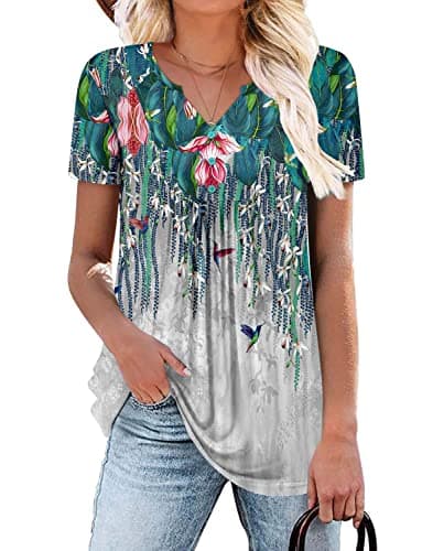 Elegant Women's Short Sleeve Tunics V Neck Button Down Shirts - S-3XL
| Comfortable Women's Short Sleeve Tunics V Neck