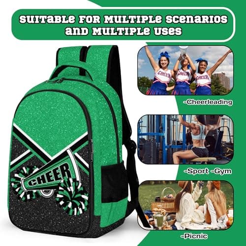 Cheerleading Team Gifts Green Backpack for Women
| Women's Green Cheer Backpack for Cheerleaders
| Green Cheerleading B