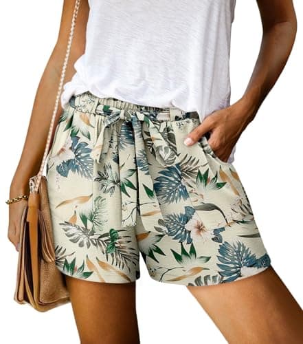 KISSMODA Women's Summer Shorts with Pockets Lightweight High-Waisted Adjustable Tie Knot Loose Casual Short
| KISSMODA