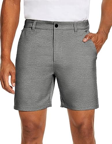 Men's PULI Golf Dress Shorts Flat Front Hybrid 7 Inch Lightweight Quick Dry Chino Casual with Pockets
| PULI Men's Golf