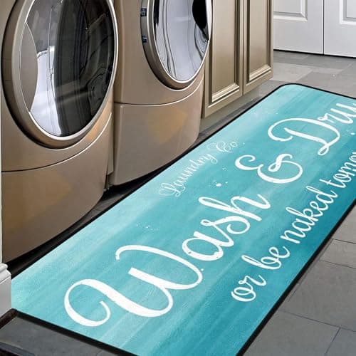 Laundry Room Non-Slip Floor Mat for Kitchen and Laundry Room (40" x 20", Black)