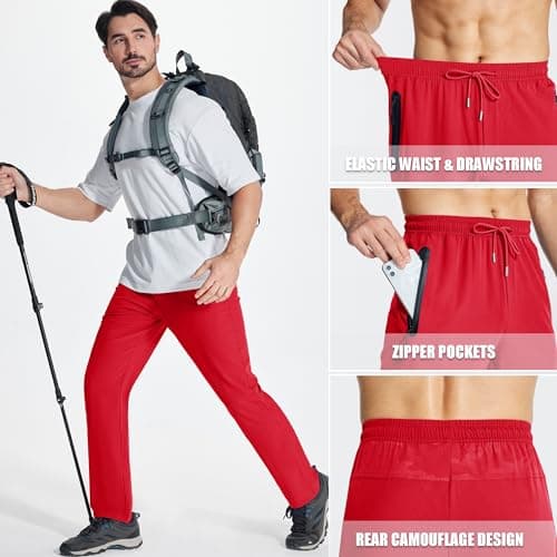 Men's Lightweight Hiking Pants with Quick Dry and Zipper Pockets
| Men's Quick Dry Running Pants Open Bottom Sweatpants