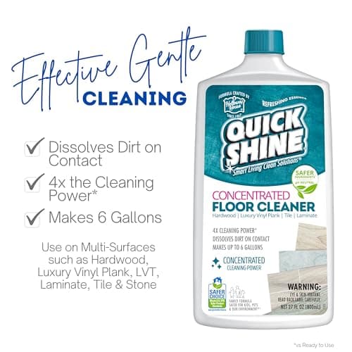 Quick Shine Multi Surface Concentrated Floor Cleaner 27oz | Powerful Cleaning | Hardwood, Laminate, Tile & Stone | Homeo