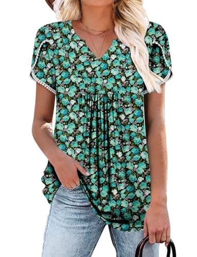 Elegant Women's Short Sleeve Tunics V Neck Button Down Shirts - S-3XL
| Comfortable Women's Short Sleeve Tunics V Neck