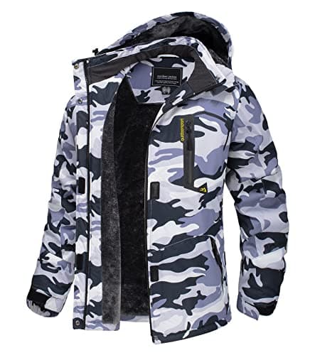 TACVASEN Women's Winter Waterproof Ski Jacket Hooded Fleece Lined Warm Snow Coat for Outdoor Activities
| TACVASEN Wome