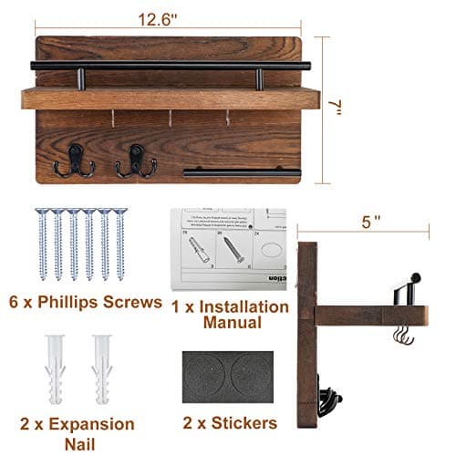 OurWarm Wall Mounted Key Holder/Hangers for Entryway Rustic Home Decor
| OurWarm Wall Mounted Key Holder/Hangers with 5