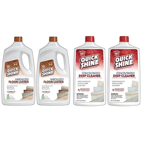 Quick Shine Plant-Based Hardwood Floor Cleaner & Polish 64oz, 2Pk | Carnauba Wax | Simply Squirt & Spread | No Refinish