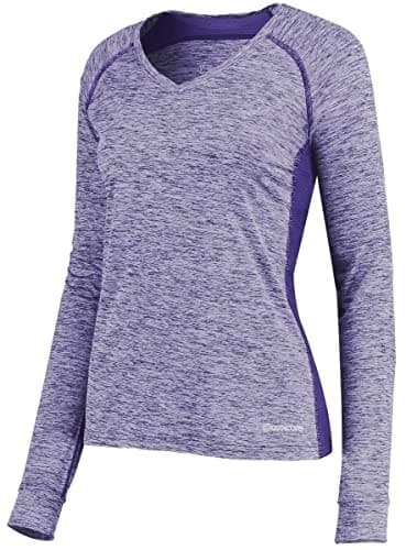 Holloway Sportswear Womens Electrify Coolcore® Long Sleeve Tee 2XL Purple Heather + Fast Cooling Technology + Moisture W