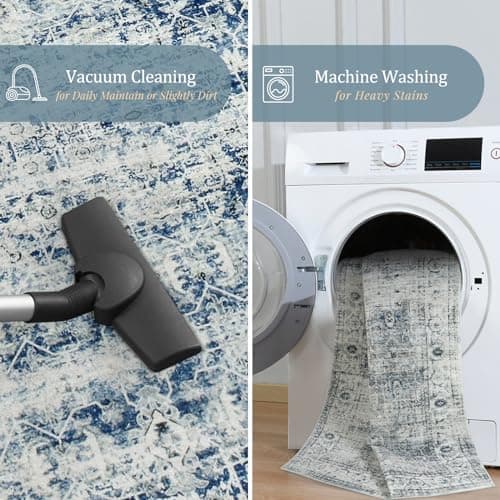 Morebes Extra Long Washable Kitchen Rug Runner for Hall Living Room Dining Room Office, Blue-Gray
Morebes Vintage Hallwa