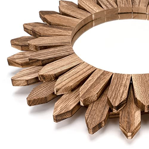 Honiway 12 inch Rustic Wood Sunburst Mirror for Bedroom Bathroom House Warming Gift Cedar Essential  
Honiway 12 inch Ru