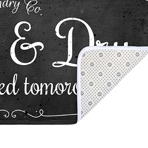 Laundry Room Non-Slip Floor Mat for Kitchen and Laundry Room (40" x 20", Black)