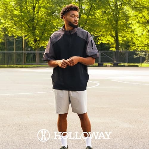 Holloway Raider Pullover Cage Jacket for Athletes - Weather-Resistant Quarter Zip Jacket with Sleeve Pocket