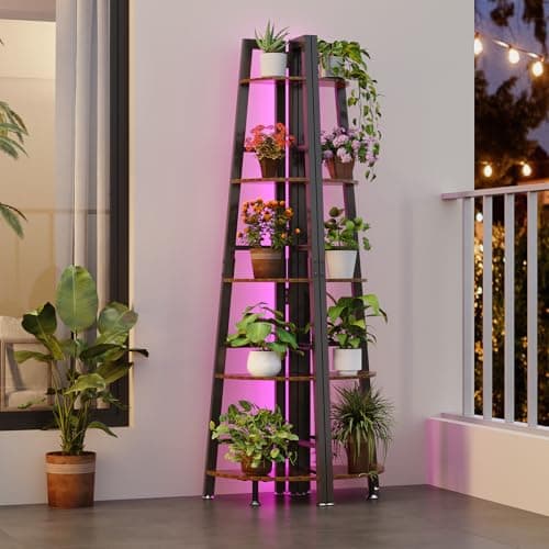 OtterOsis 5-Tier Heavy-Duty Corner Shelf Stand (Brown)
| OtterOsis 70 Inch Tall Display Shelf with LED Light (Brown)
|