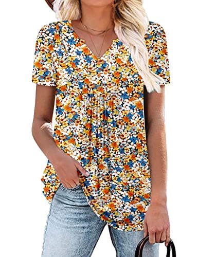 Elegant Women's Short Sleeve Tunics V Neck Button Down Shirts - S-3XL
| Comfortable Women's Short Sleeve Tunics V Neck
