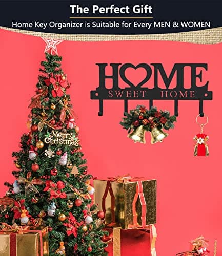 WIPHANY Key Holder Hooks Organizer Hanger Rack for Home Entryway and Front Door
| WIPHANY Wall Mounted Key Holder Hooks