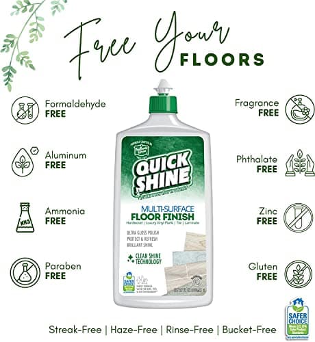 Quick Shine Floor Finish, Water-Based 27 fl oz (Pack of 4) for Commercial Use
| Quick Shine Floor Finish, 27 fl oz (Pac