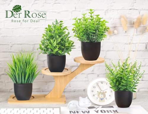 Der Rose Fake Plants 4 Packs Small Faux Plants Best for Bathroom and Home Office
| Der Rose Black Bathroom Accessories