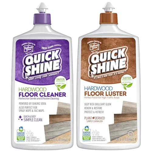 Quick Shine Hardwood Floor Cleaner & Polish - Removes Scratches, Safer Choice, U.S. EPA Certified 2-27oz Bottles  
Quick