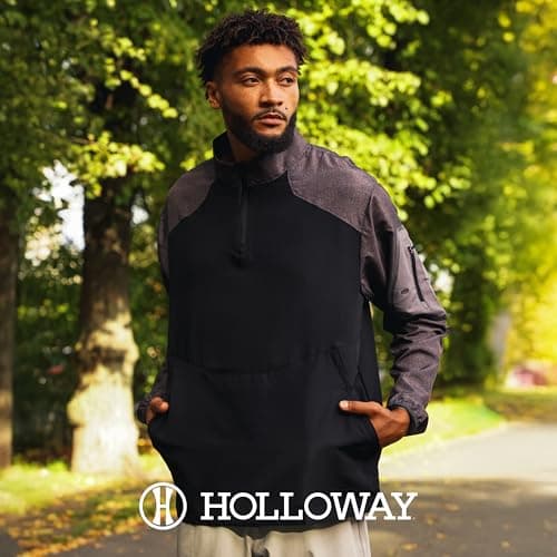 Holloway Raider Pullover Cage Jacket Weather-Resistant Ultra-Light Quarter Zip Sleeve Pocket For Outdoor Travel
| Hollo