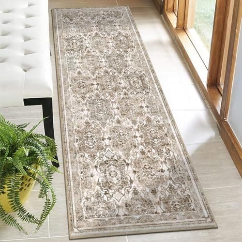 Vaukki Non Slip Entryway Mat, Vintage Shaggy Soft Laundry Rug Runner for Bathroom and Bedroom (2' X 6', Grey) OEKO-TEX