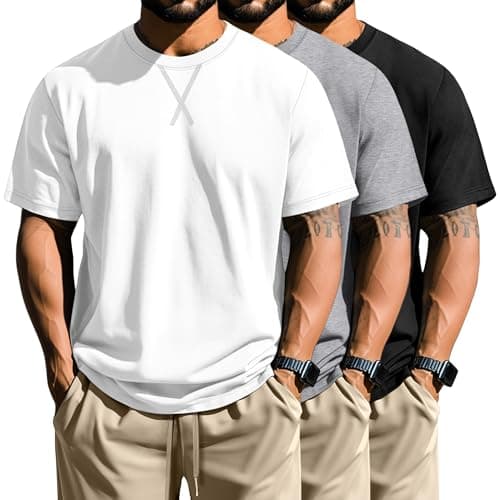 Neer 3 Pack Men's Big and Tall Cotton Short Sleeve T-Shirts Plus Size Tee Shirt for Hipster Stylists
| Neer 3 Pack Men'