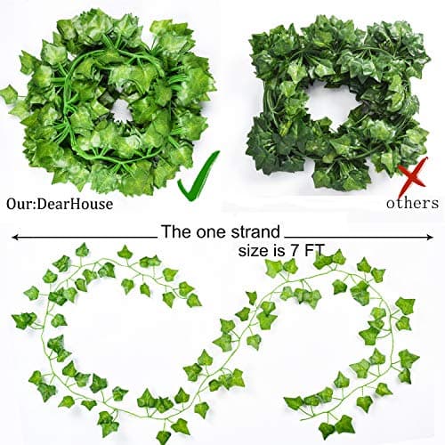 DearHouse 84 Feet Green Artificial Ivy Leaf Plants Vine Hanging Garland for Home Kitchen Garden Office Wedding Wall Deco