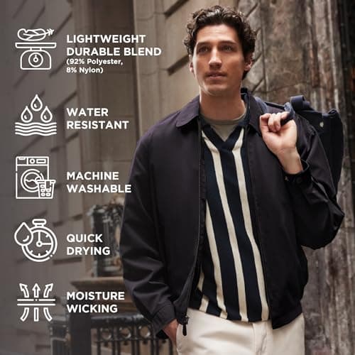 LONDON FOG Men's Auburn Zip-Front Golf Jacket for Regular & Big-Tall Sizes | Premium Waterproof Golf Jacket | Perfect fo