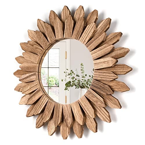 Honiway 12 inch Rustic Wood Sunburst Mirror for Bedroom Bathroom House Warming Gift Cedar Essential  
Honiway 12 inch Ru