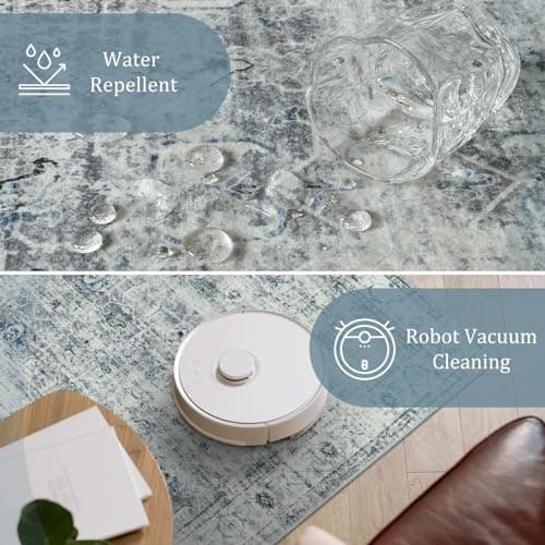 Morebes Extra Long Washable Kitchen Rug Runner for Hall Living Room Dining Room Office, Blue-Gray
Morebes Vintage Hallwa