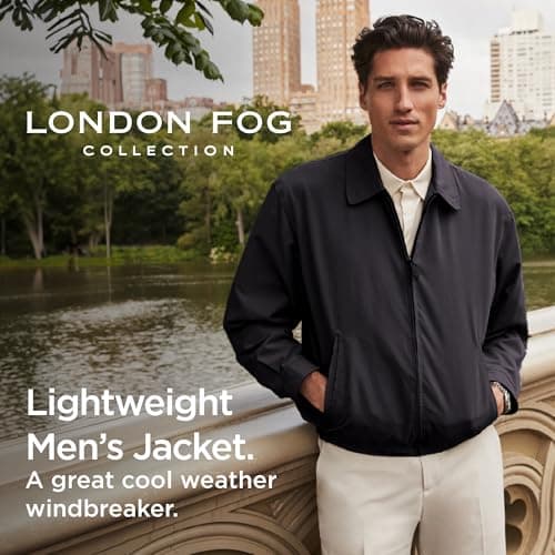 LONDON FOG Men's Auburn Zip-Front Golf Jacket for Regular & Big-Tall Sizes | Premium Waterproof Golf Jacket | Perfect fo