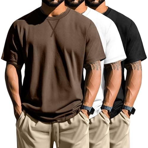 Neer 3 Pack Men's Big and Tall Cotton Short Sleeve T-Shirts Plus Size Tee Shirt for Hipster Stylists
| Neer 3 Pack Men'