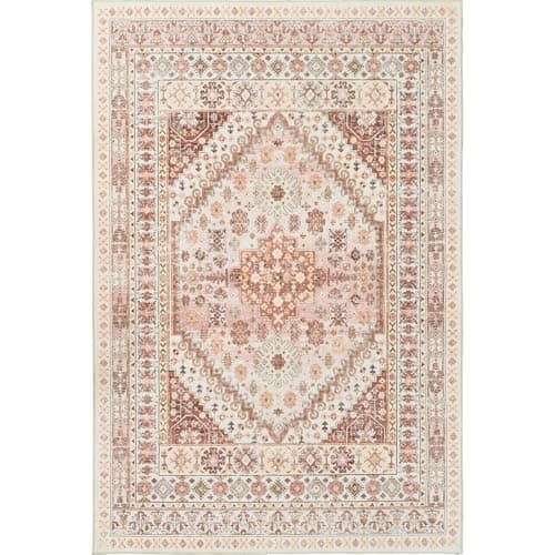 Zesthome Orange 8x10 Non-Slip Washable Vintage Stain Resistant Area Rug for Living Room OEKO-TEX
| Zesthome Vintage Ora