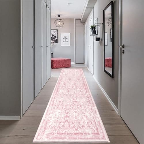 Vaukki Non Slip Entryway Mat, Vintage Shaggy Soft Laundry Rug Runner for Bathroom and Bedroom (2' X 6', Grey) OEKO-TEX