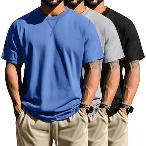 Neer 3 Pack Men's Big and Tall Cotton Short Sleeve T-Shirts Plus Size Tee Shirt for Hipster Stylists
| Neer 3 Pack Men'