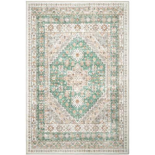 Zesthome Orange 8x10 Non-Slip Washable Vintage Stain Resistant Area Rug for Living Room OEKO-TEX
| Zesthome Vintage Ora