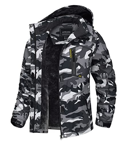 TACVASEN Women's Winter Waterproof Ski Jacket Hooded Fleece Lined Warm Snow Coat for Outdoor Activities
| TACVASEN Wome