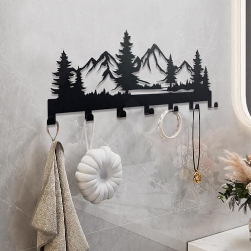 Mountain 12IN Metal Key Holder, Wall Mounted Key Hooks for Kitchen, Entryway, Hallway, Bedroom, Doorway, Key Organizer R