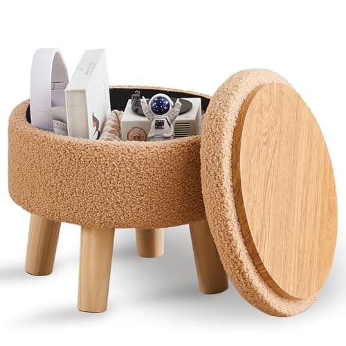 Off-White Modern Round Footrest with Soft Padded Seat for Living Room
| Off-White Wimarsbon Storage Ottoman for Hallway
