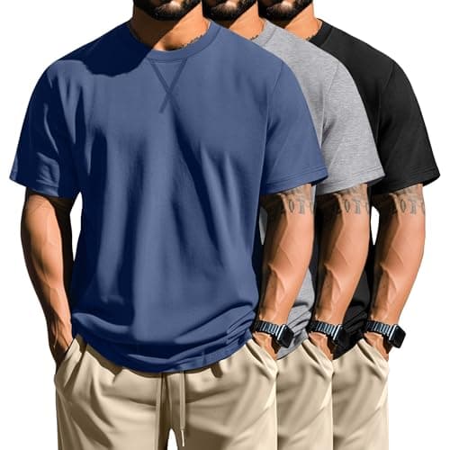Neer 3 Pack Men's Big and Tall Cotton Short Sleeve T-Shirts Plus Size Tee Shirt for Hipster Stylists
| Neer 3 Pack Men'