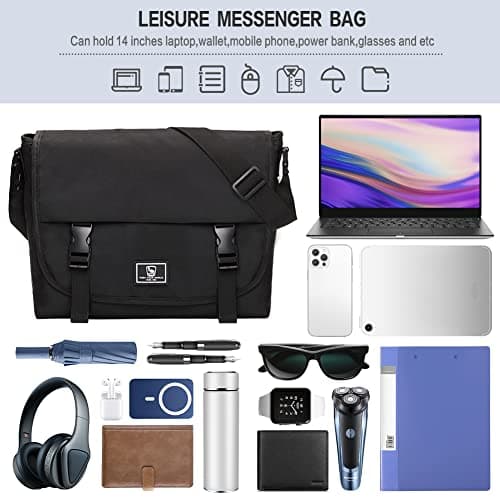 OIWAS 14 Inch Messenger Bag - Satchel Laptop Crossbody Briefcase for Men and Women
