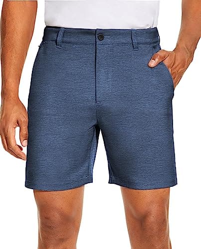 Men's PULI Golf Dress Shorts Flat Front Hybrid 7 Inch Lightweight Quick Dry Chino Casual with Pockets
| PULI Men's Golf