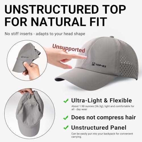 TOP-EX Breathable Mesh Cooling Sweatband Mens Oversized Running Quick Dry Waterproof Baseball Caps
TOP-EX Breathable Mes